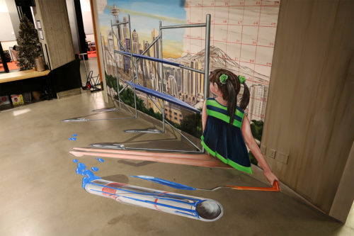 Anamorphic art Seattle by Leon Keer